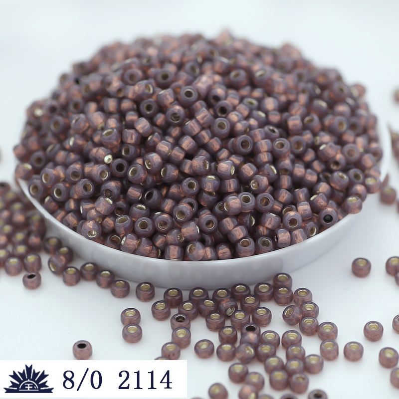 ¤◇ Japanese rice beads TOHO Toho protein-filled silver texture 3mm pink green loose beads bracelet DIY beads