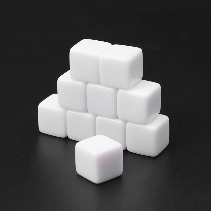 16MM White Acrylic Cubes Blank Dice for ,Math Counting Teaching,Alphabet Numbers Custom Dice Making,48PCS