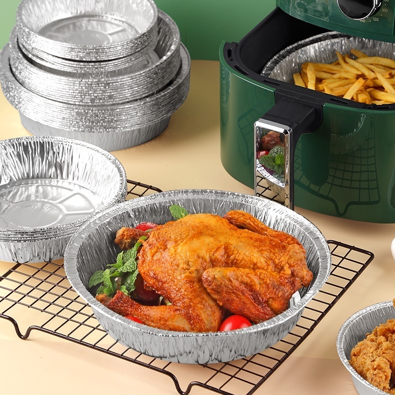 Set 10 Khay Giấy Bạc Lót Nồi Chiên 22CM