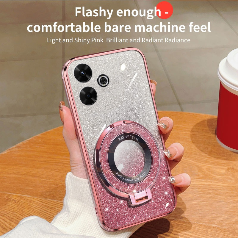 Phone cover Redmi 13X 13C 13 Xiaomi Poco F6 C65 Back case Fashionable Frosted Silicone Soft Dustproof Bracket Adsorb For Xiaomi Poco C65 F6 Redmi 13 13X 13C Phone cases.
