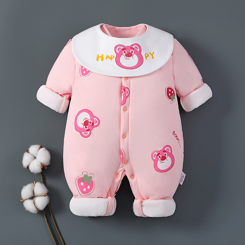 JOYNCLEON Baby jumpsuit, baby romper, warm and thickened romper