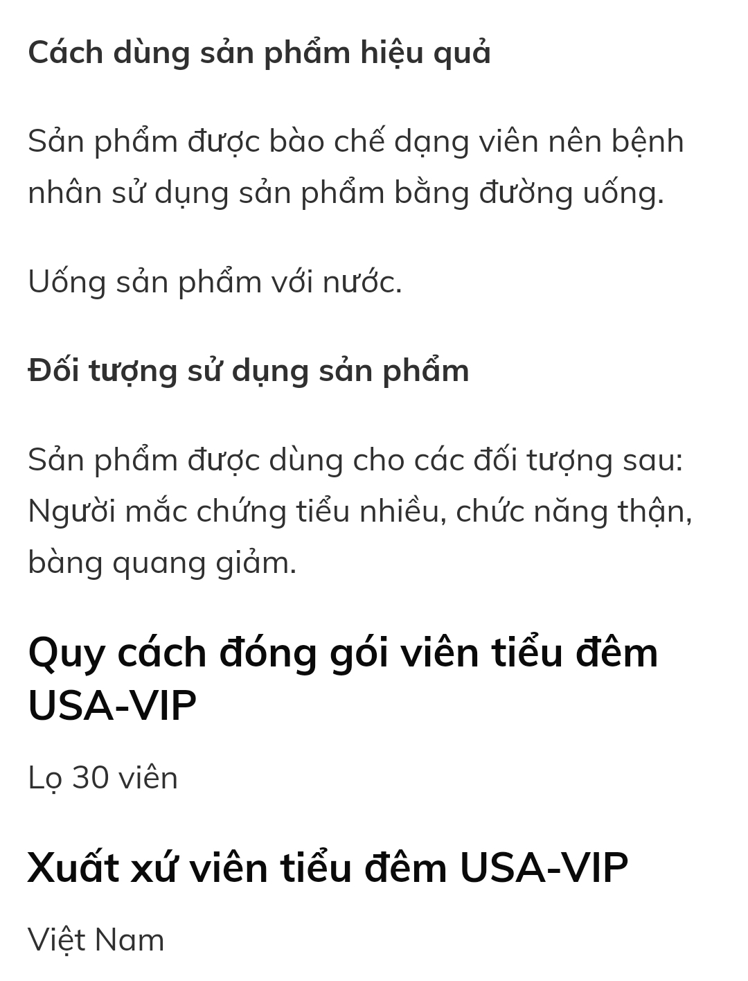 VIÊN TIỂU ĐÊM USA VIP