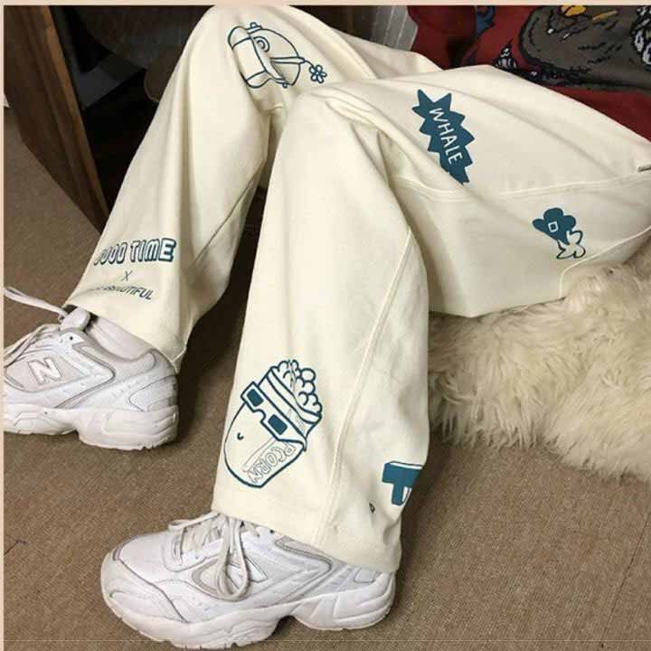💥 MẪU HÓT 💥 Quần Jogger Đen Và Trắng In Chữ WHALE Ống Xuông Vải Nỉ Unisex Nam Nữ Phong Cách Đường Phố Siêu Chất, Quần dài thể thao lưng thun in chữ thời trang [ Q NỈ CHỮ WHALE ]