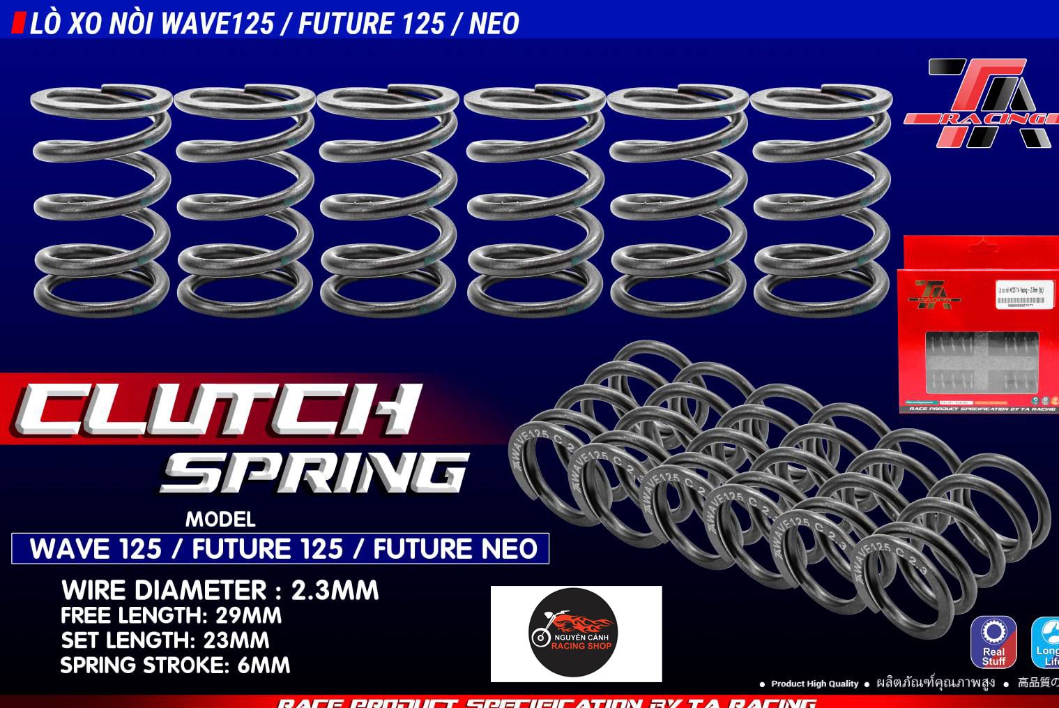 Bộ lò xo nòi ta racing xe future 125-xe future neo -xe wave 125 có