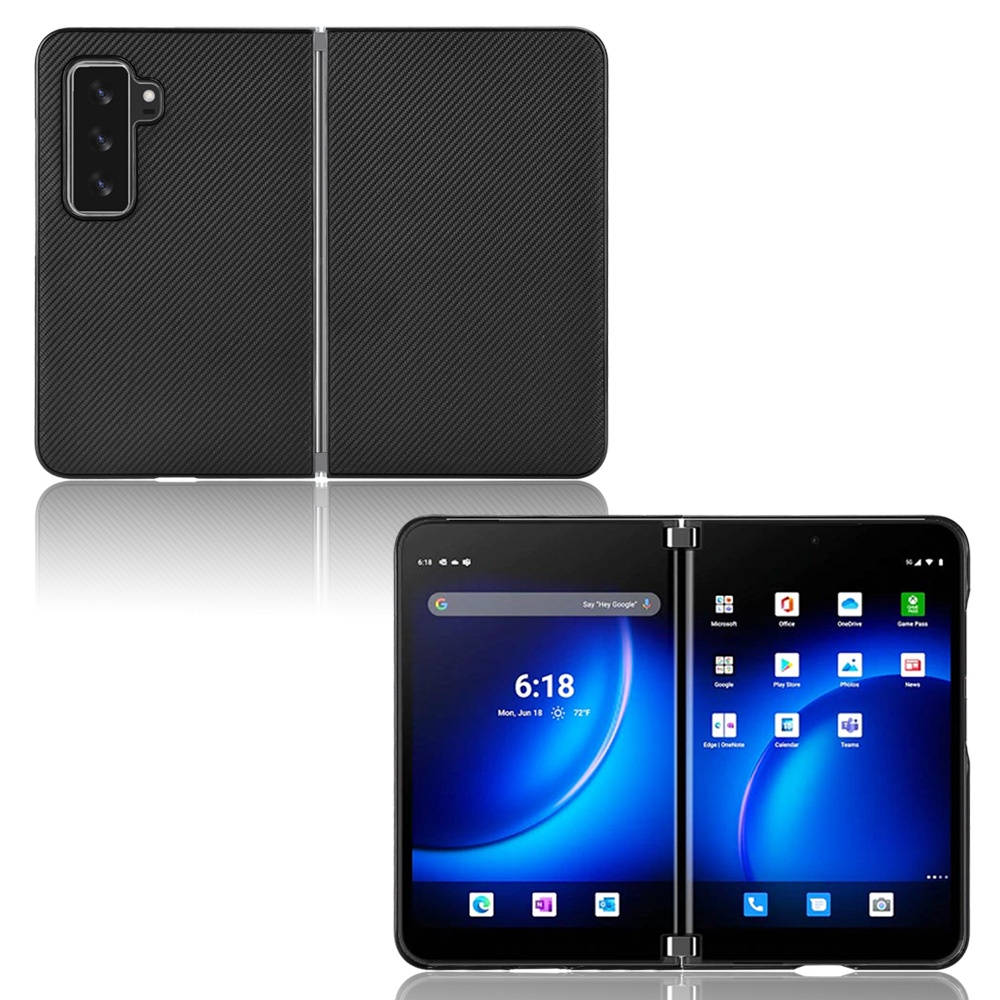 Cho Microsoft surface Duo 2 duo2 trường hợp sợi Carbon sang trọng mỏng chất liệu da PU trường hợp cho Microsoft surface Duo 2 vỏ điện thoại