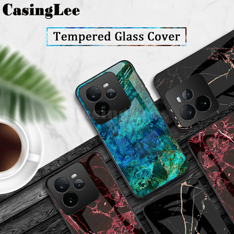For Realme GT7 Pro Case Fashion Marble Tempered Glass Protector Soft Frame Silicon For Realme GT 7 Pro Back cover Phone Cases.