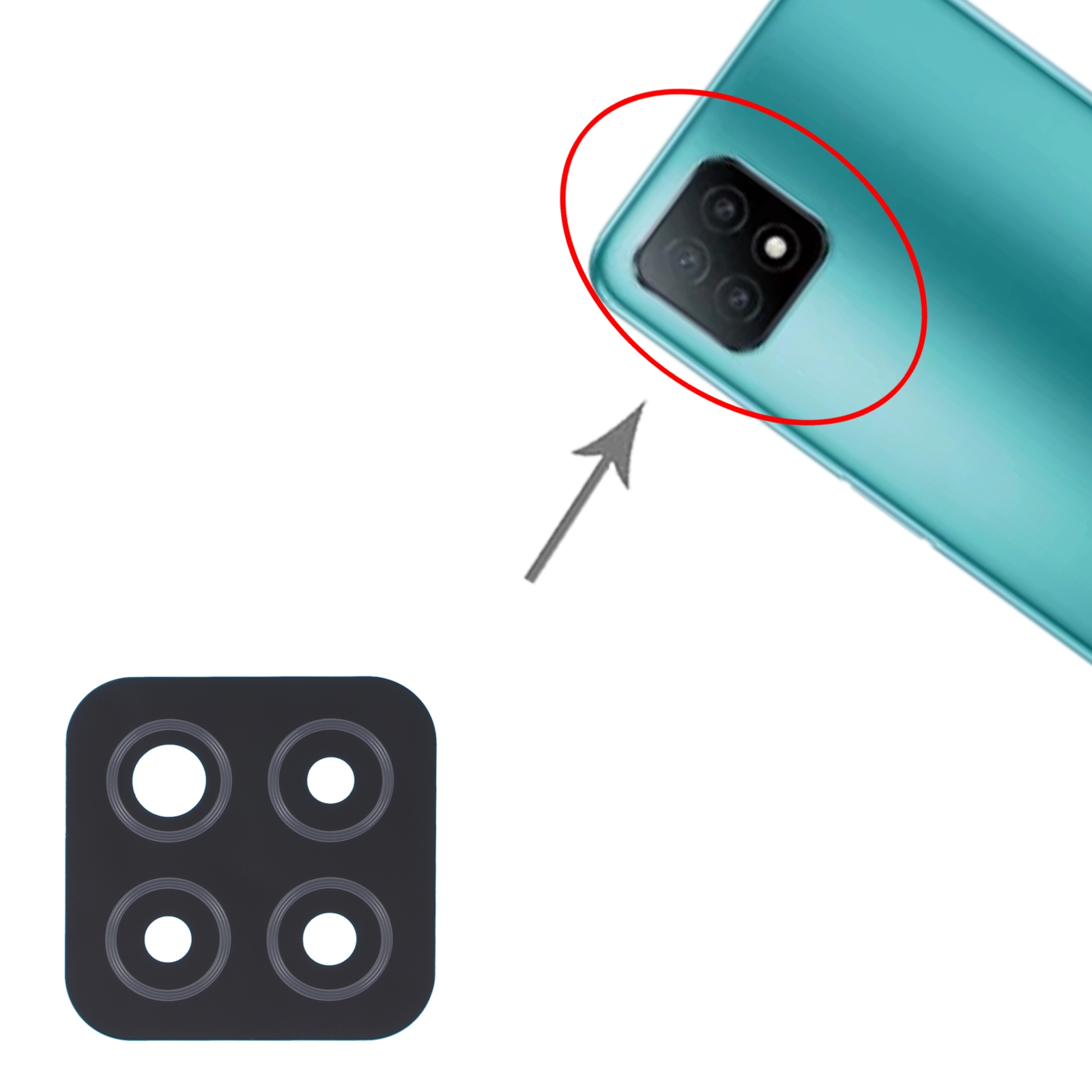 For OPPO A53 5G/A72 5G/A73 5G 10 PCS Back Camera Lens(As You Like it)