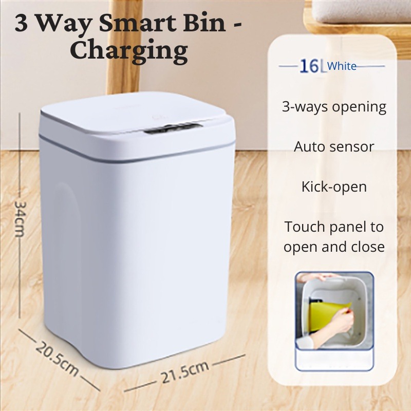 [SO] Smart Modern Automatic Trash Food Waste Rubbish Kitchen Dust Bin ...