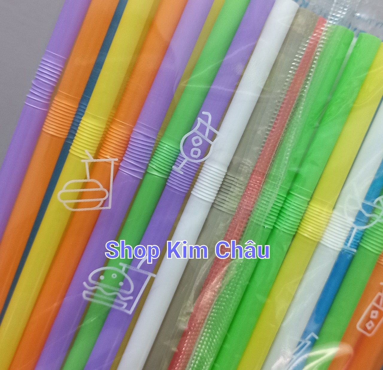 [1 bịch 80 cây] Ống hút cong nhiều màu phi 6