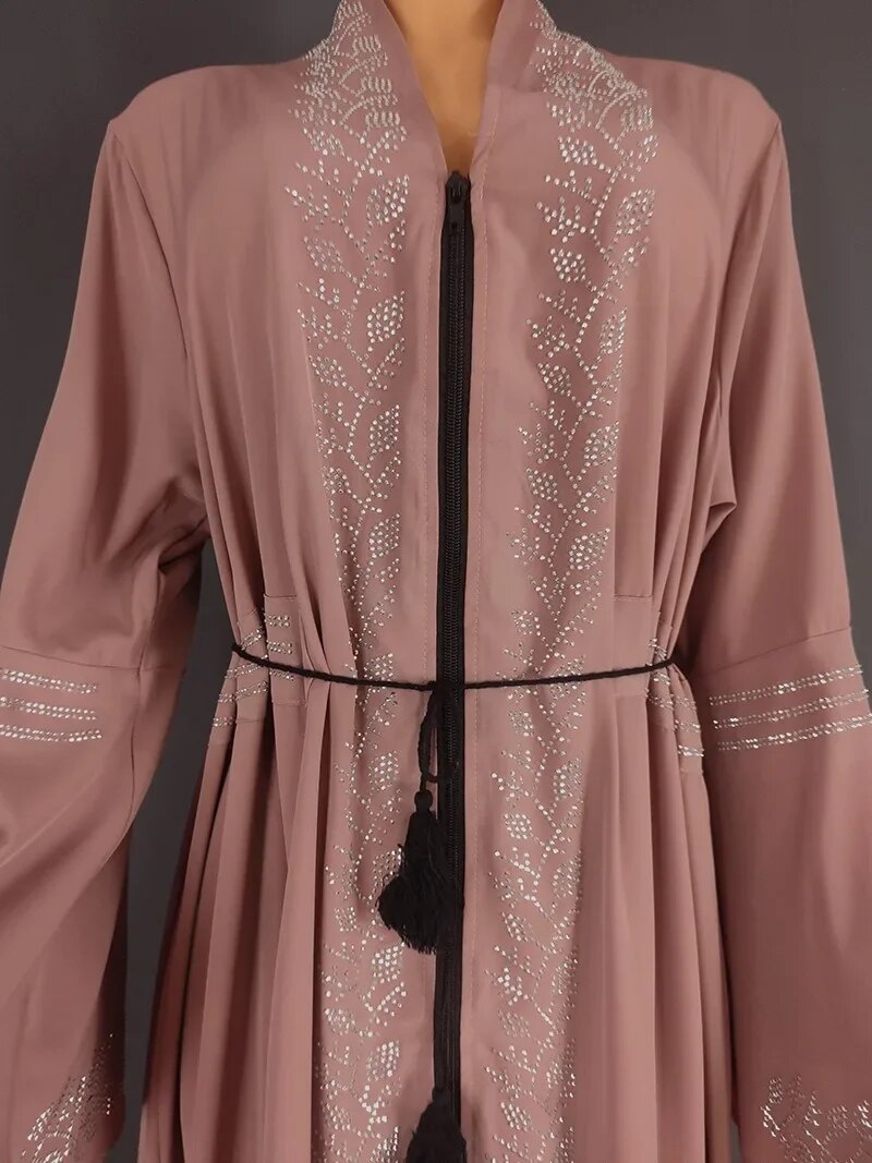 【Trending Now】 Eid Dress For Women Dubai Kaftan Dresses Flare Sleeve Abaya Jalabiya Turkey Ramadan Party Abayas Robe Belt Caftan.