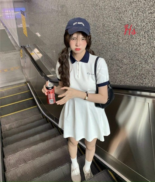 Váy cổ bẻ cài cúc cosmo