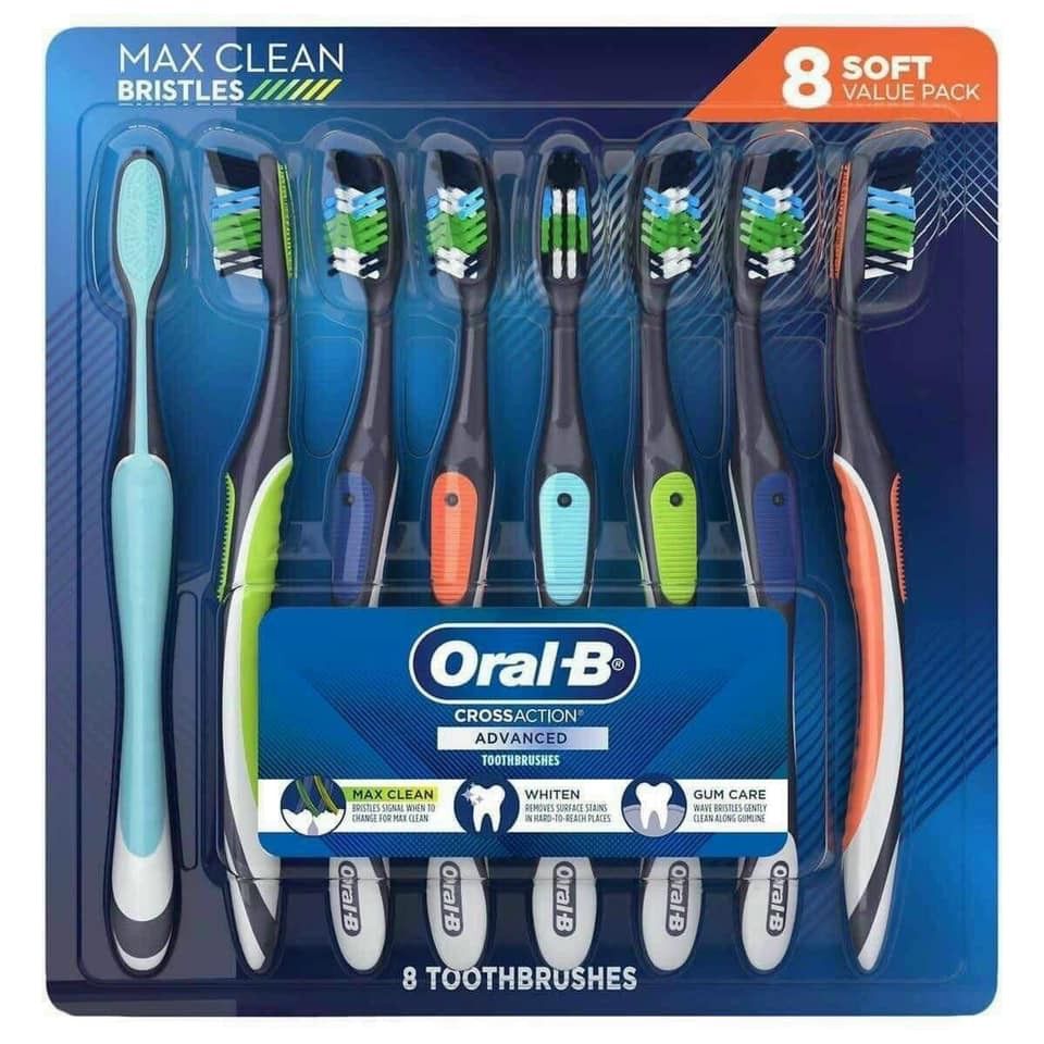 Set 8 bàn chải đánh răng Oral-B Cross Action Advanced Mỹ