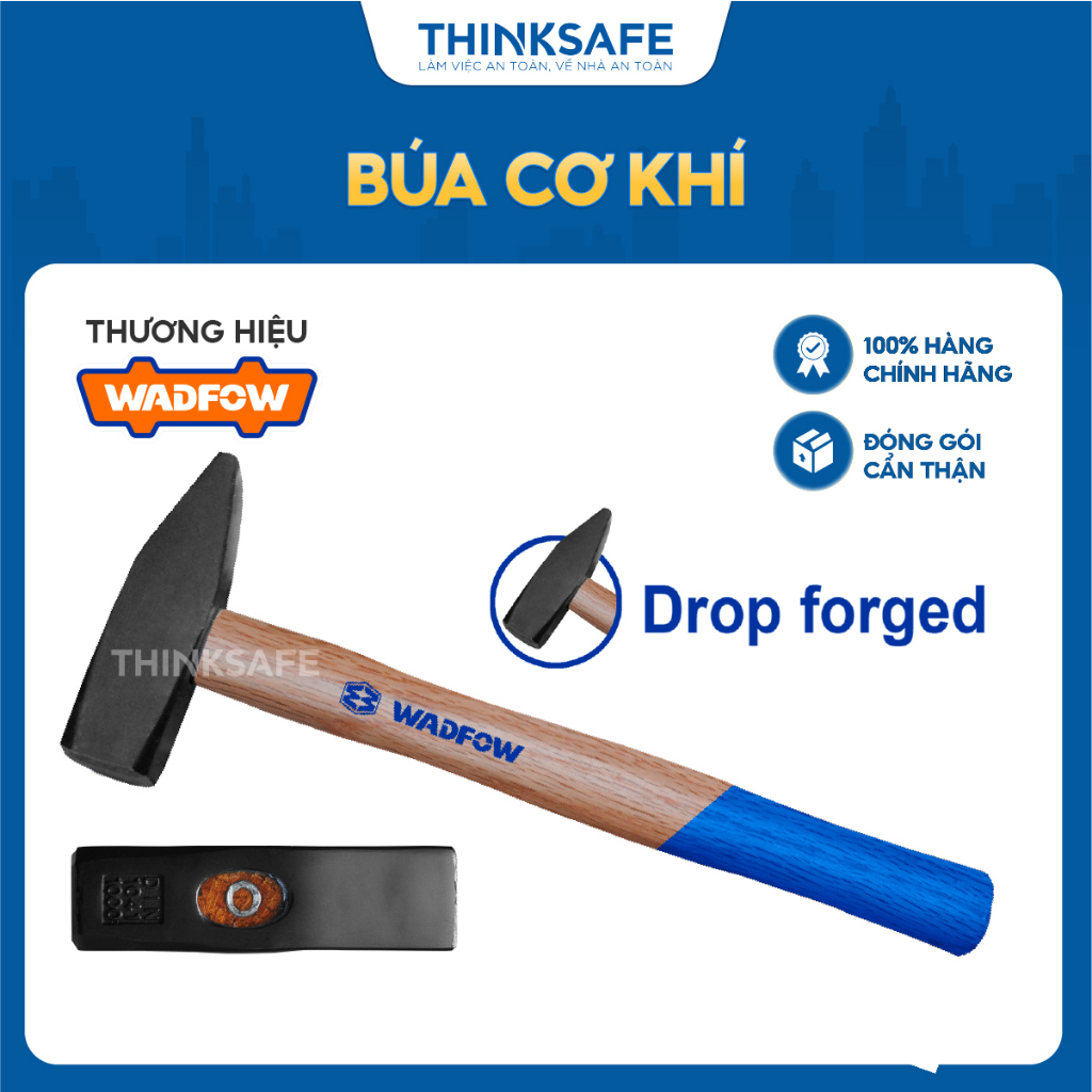 Búa cơ khí wadfow wmb1301 wmb1302 wmb1303 wmb1310 đầu búa carbon rèn thả tay cầm bằng gỗ cứng búa đinh đầu dẹp chính hãn