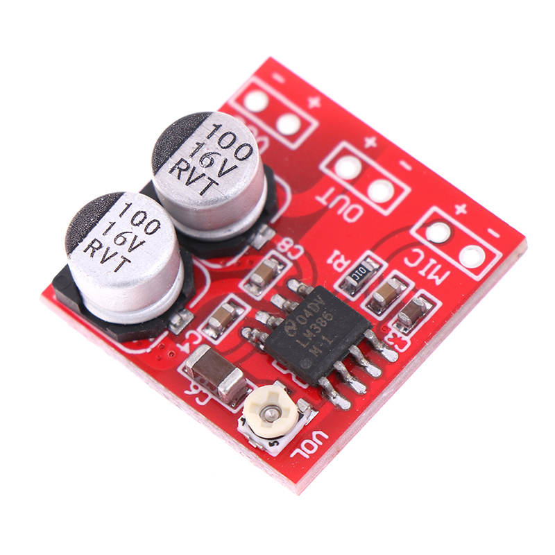 Rays bảng mạch khuếch đại công suất micrô điện tử dc 5v-12v lm386 tăng 200 lần micrô amp