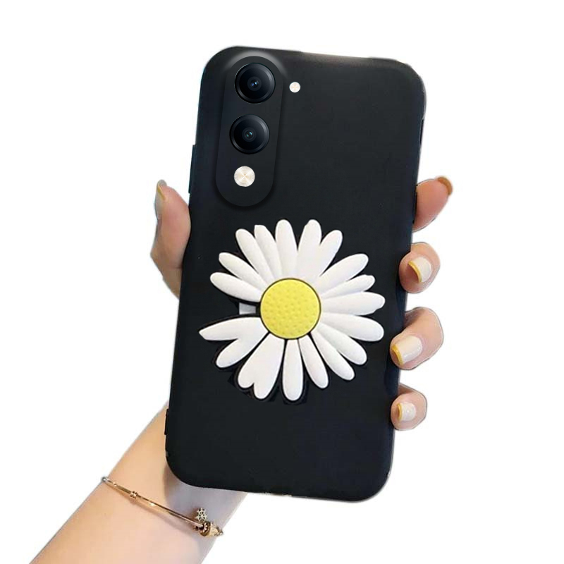 New Phone case Vivo Y04 / Y04S Back cover Fashionable cartoon chrysanthemum Stand dustproof smooth for Vivo Y04S / Y04 case. 