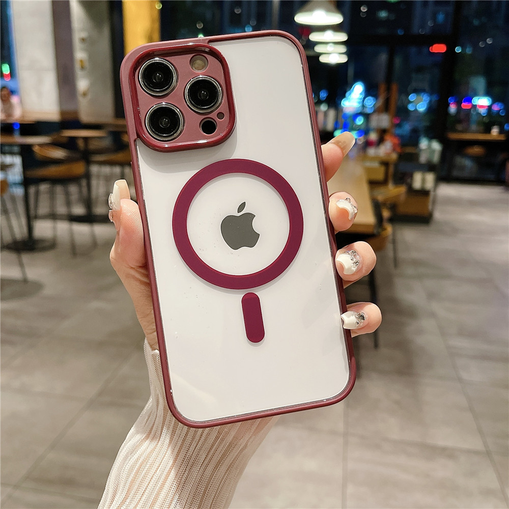 Macaron Ống kính Ốp bảo vệ cho iPhone 11 12 13 14 15 Pro Max vỏ màu trơn từ tính Cover quay lại vỏ thời trang ốp điện thoại di động chống sốc