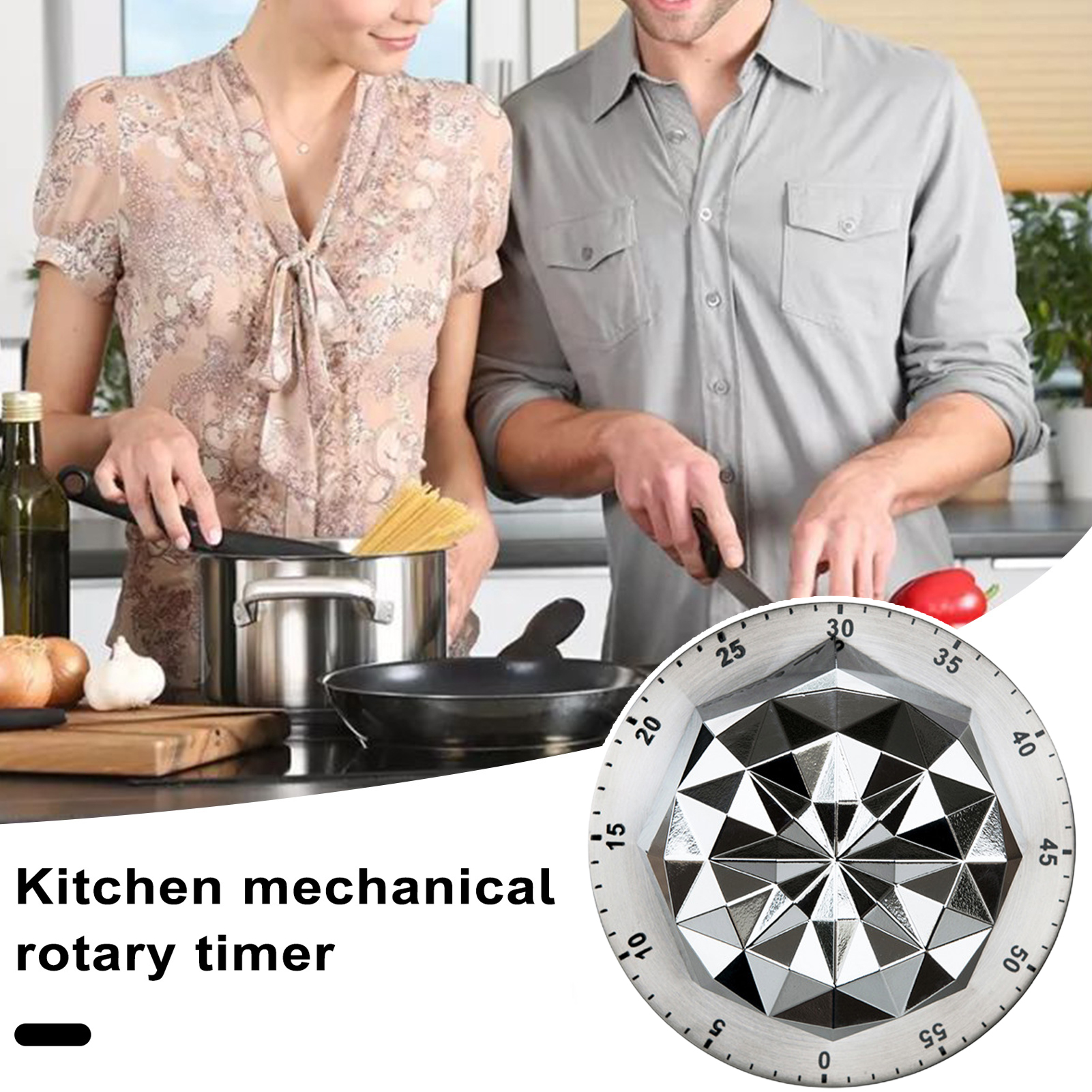 Mechanical Kitchen Timer Mechanical Timer Stainless Steel Kitchen Timer Easy Operation Precise Timing No Battery Required Clear Alarm Perfect
