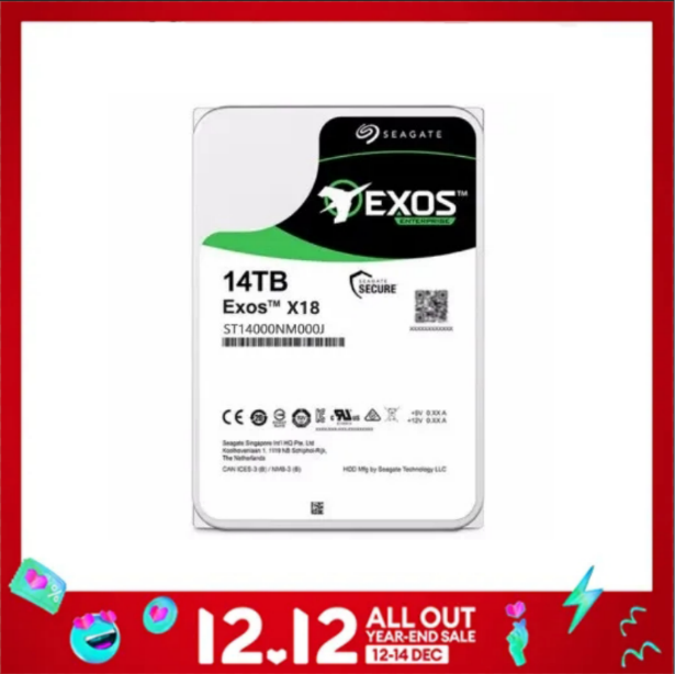 Seagate Exos 14TB X18 X16 ST14000NM001G 7200RPM SATA 6Gb/s 256MB