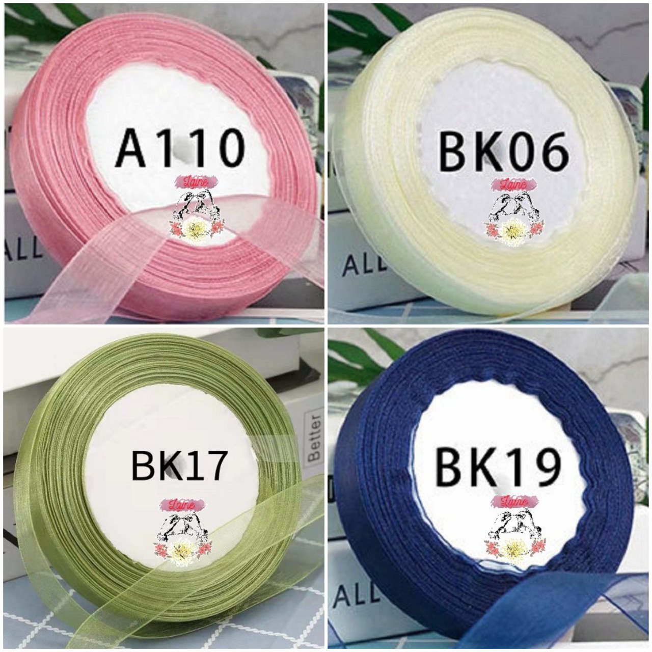 Ruy băng voan 1.5cm (1 cuộn)