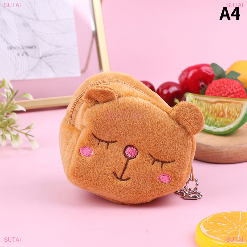 💖SUTAI Ví đựng tiền xu Ví đựng tiền xu ba chiều có khóa kéo hoạt hình ví đựng chìa khóa