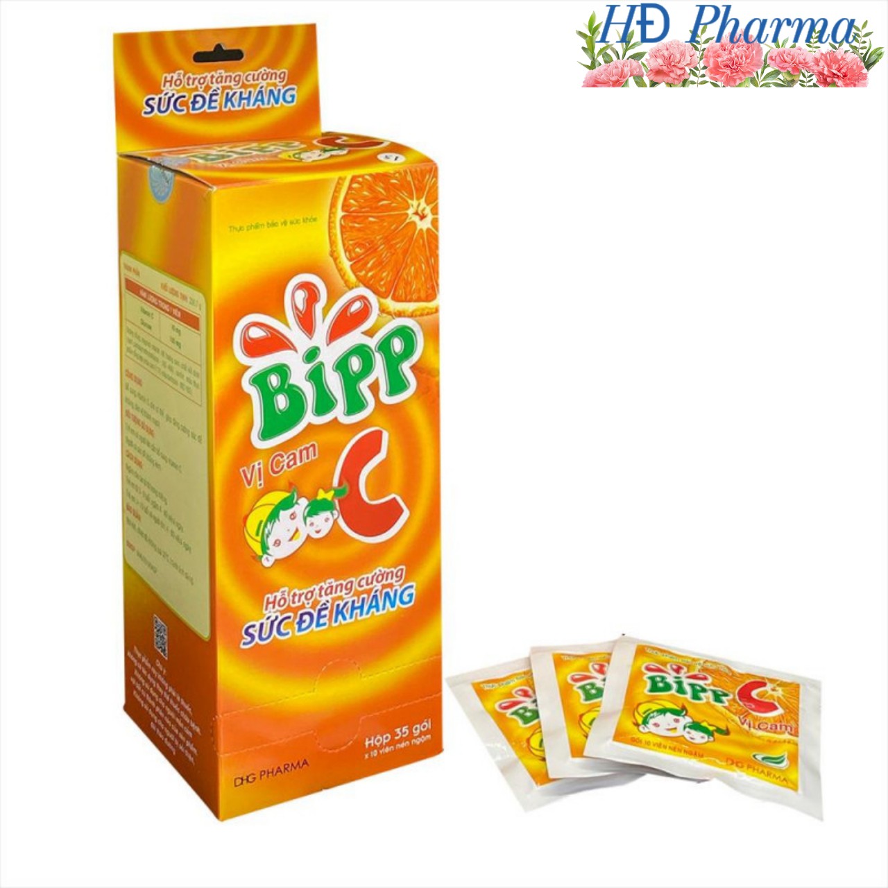 Kẹo ngậm Bipp C vị cam gói 10 viên. Viên ngậm Bip c bổ sung vitamin C tăng đề kháng thumbnail
