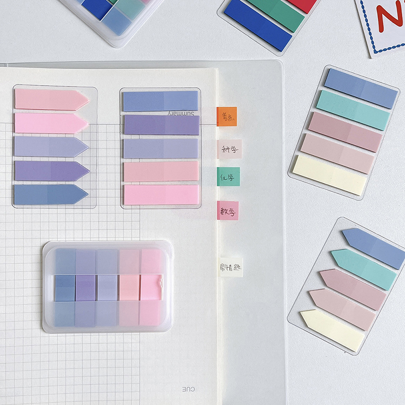 1Set Vintage Morandi Color Transparent Sticky Notes Paster Sticker PET ...