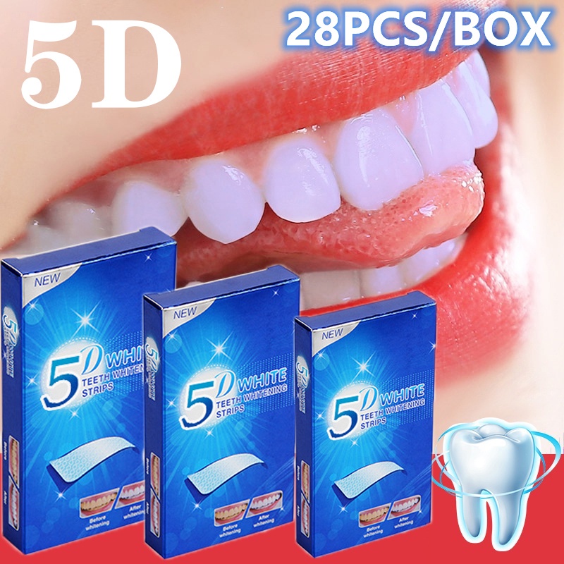 Upgraded (14PCs) 5D white gel teeth whitening strips oral dental care ...