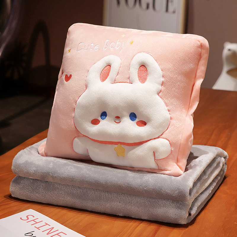 Cartoon multifunctional three-in-one pillow blanket three-in-one pillow cushion quilt folding pillow quilt soft