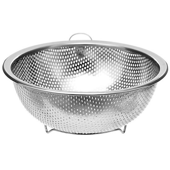 [HCM]Rổ INox Kích thước 28cm Vành Dày - Lỗ Nhỏ
