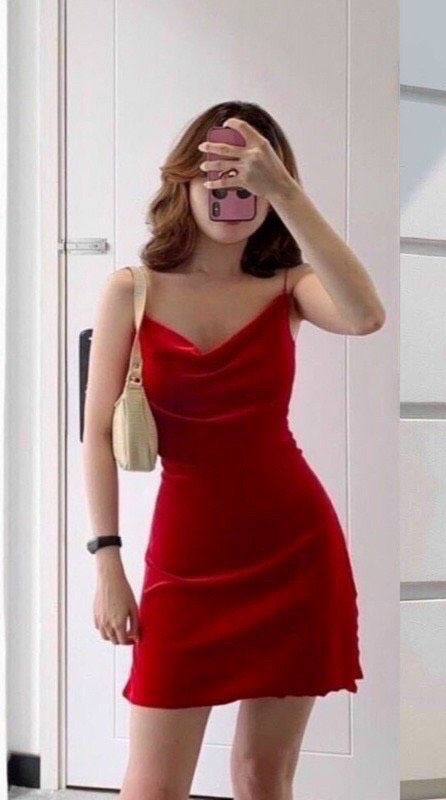 Diva đầm nhung nữ body hai dây cổ đổ hở lưng lacici