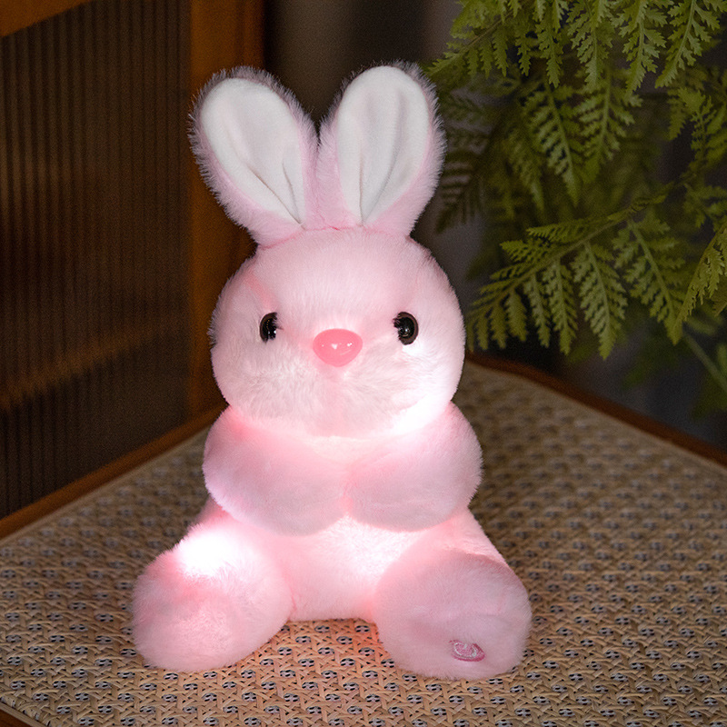 【EcoDealsq】Light Up Rabbit Plush Toy Cute Colorful Light Up