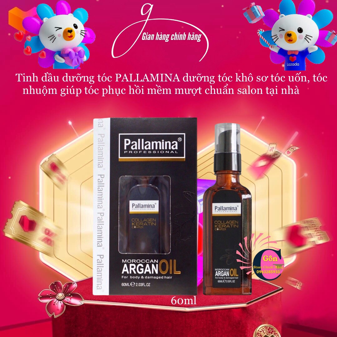 Tinh Dầu Dưỡng Tóc Pallamina Collagen Keratin Complex 60ml