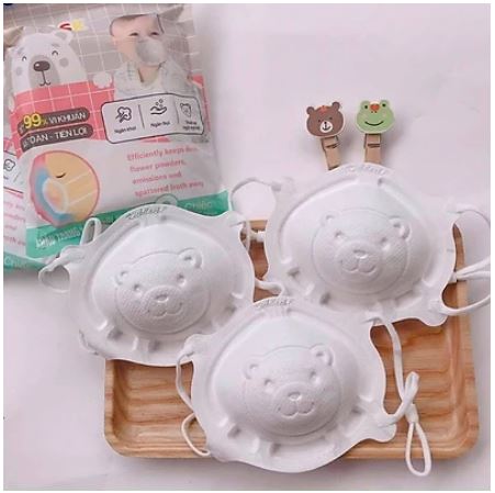 COMBO 2 SÉT 6C KT GẤU TRẮNG UNI MASK CAO CẤP CHO BÉ (0-3T)