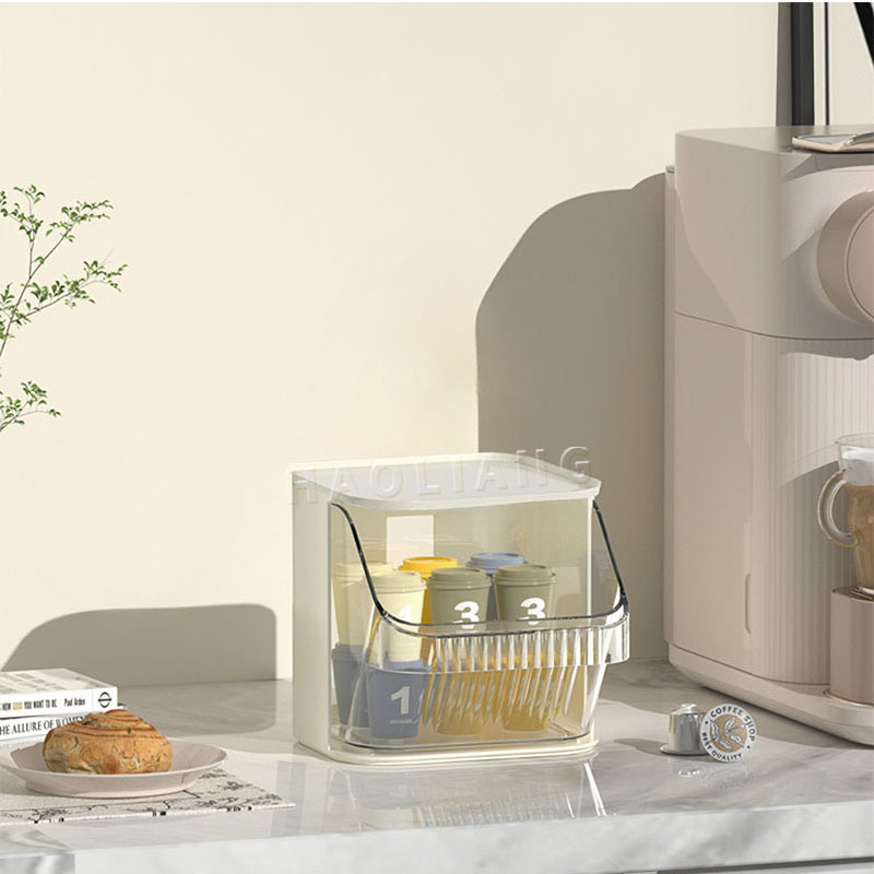 Stackable tea bag storage box, transparent wall hanging capsule, coffee sorting box, tea room, bar counter, snack storage box