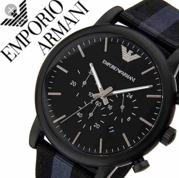 emporio armani luigi chronograph black dial men's watch