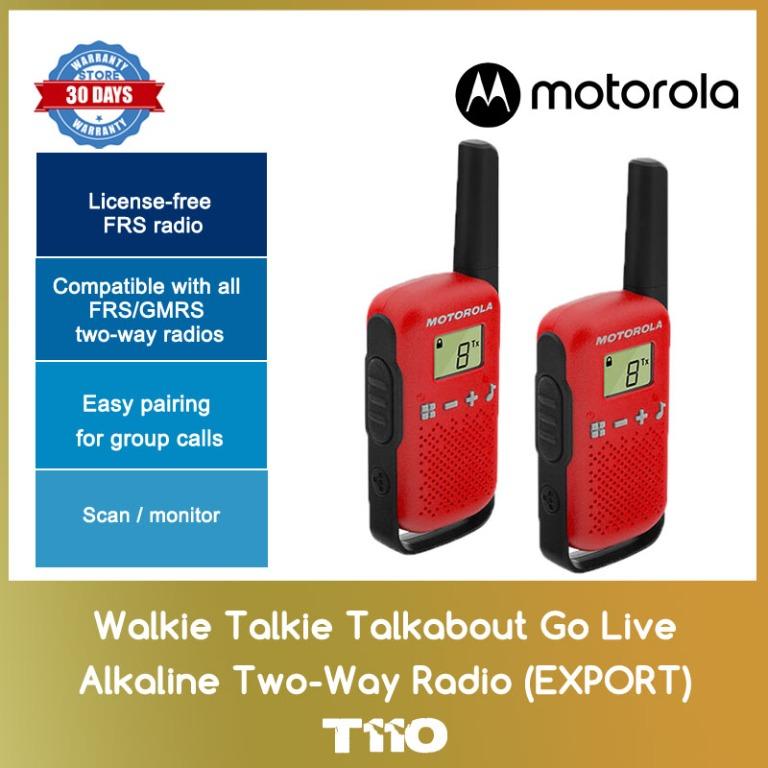 Motorola T110 Walkie Talkie Talkabout Go Live Alkaline Two-Way Radio  (EXPORT) WITH 30 DAYS STORE WARRANTY Lazada Singapore