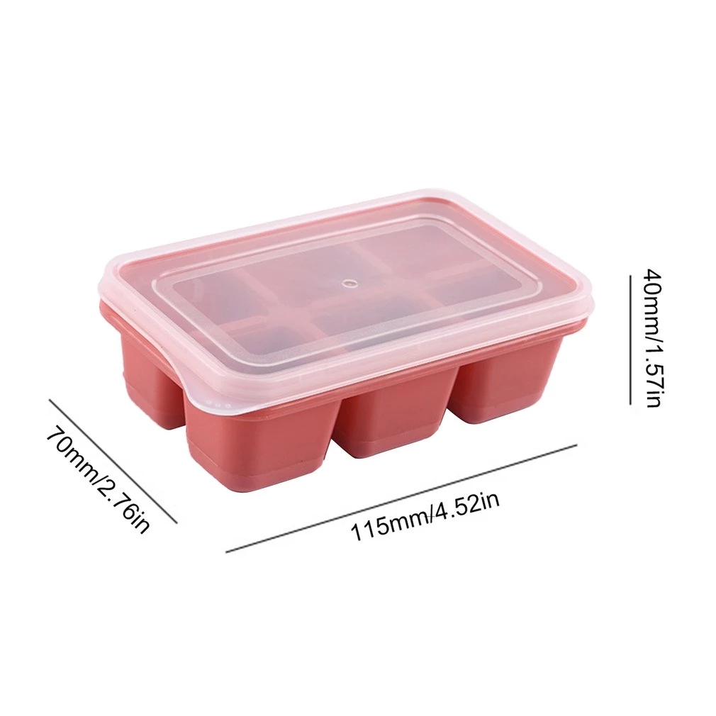 [Timmo House] Khuôn Làm Đá Viên 6 Ô Có Nắp Tháo Rời Khuôn Làm Đá Viên Vuông Khuôn Làm Bánh Thạch Pudding Sô Cô La Phụ Kiện Quầy Bar Nhà Bếp