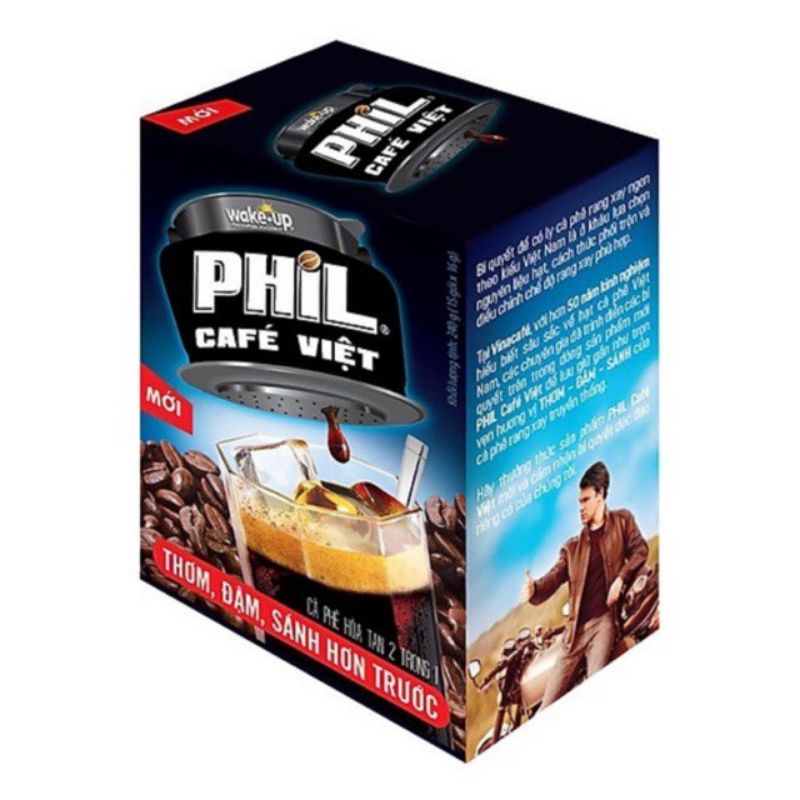 Cà Phê Phil Wake - Up đậm vị cafe đen  (15gói x 16g) DATE MỚI