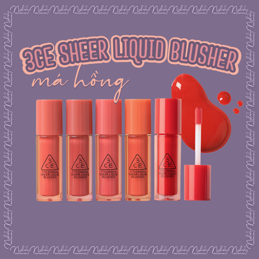 [HCM]Má hồng 3CE Velvet Liquid Blusher / 3CE Sheer Liquid Blusher (dạng kem)