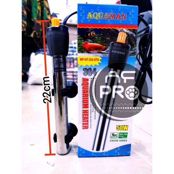 Pemanas air aquarium HEATER STAINLESS AQUAMAN 50 WATT
