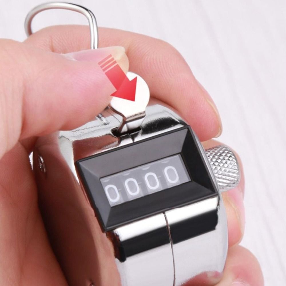 Creative Metal Mechanical Digital Counter Hand Held 4 Digit Number ...
