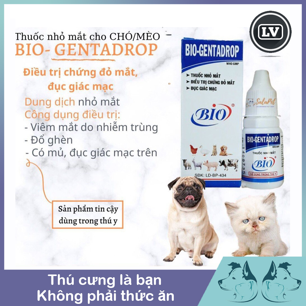 Nhỏ mắt cho chó mèo Bio Gentadrop 10ml