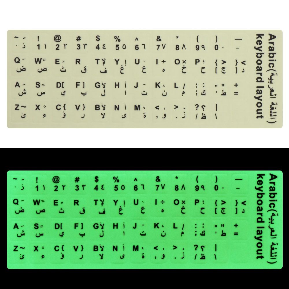 English Arabic Spanish Japanese Thai Alphabet Button Layout Luminous Keyboard Stickers Letter Protective Film Keyboard Decal. 