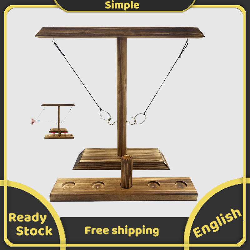 Ring Toss Board Game Shot Ladder Wooden Interactive Drinking Game