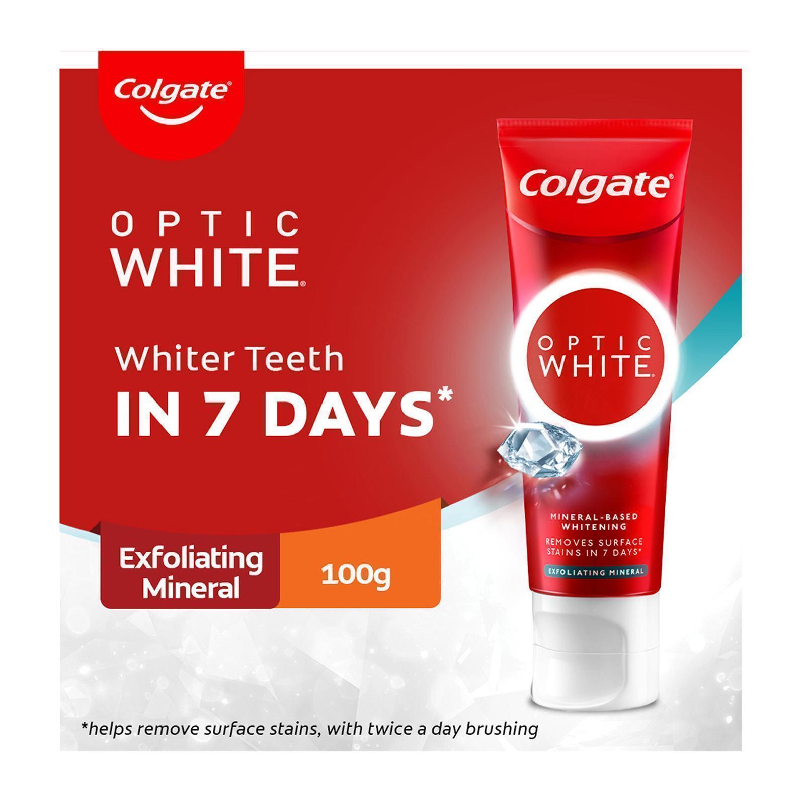 Colgate Optic White Exfoliating Mineral Whitening Toothpaste 100 G ...