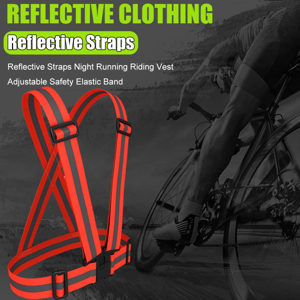 Reflective Straps Night Running Riding Vest Adjustable Safety Elastic Band
