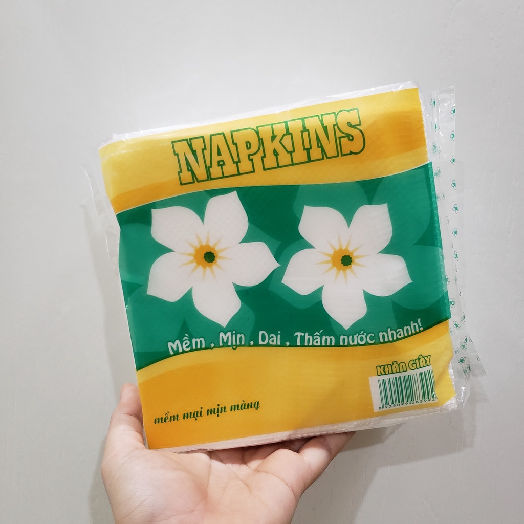 Combo 20 gói Khăn giấy vuông hoa mai Napkins mềm mịn.