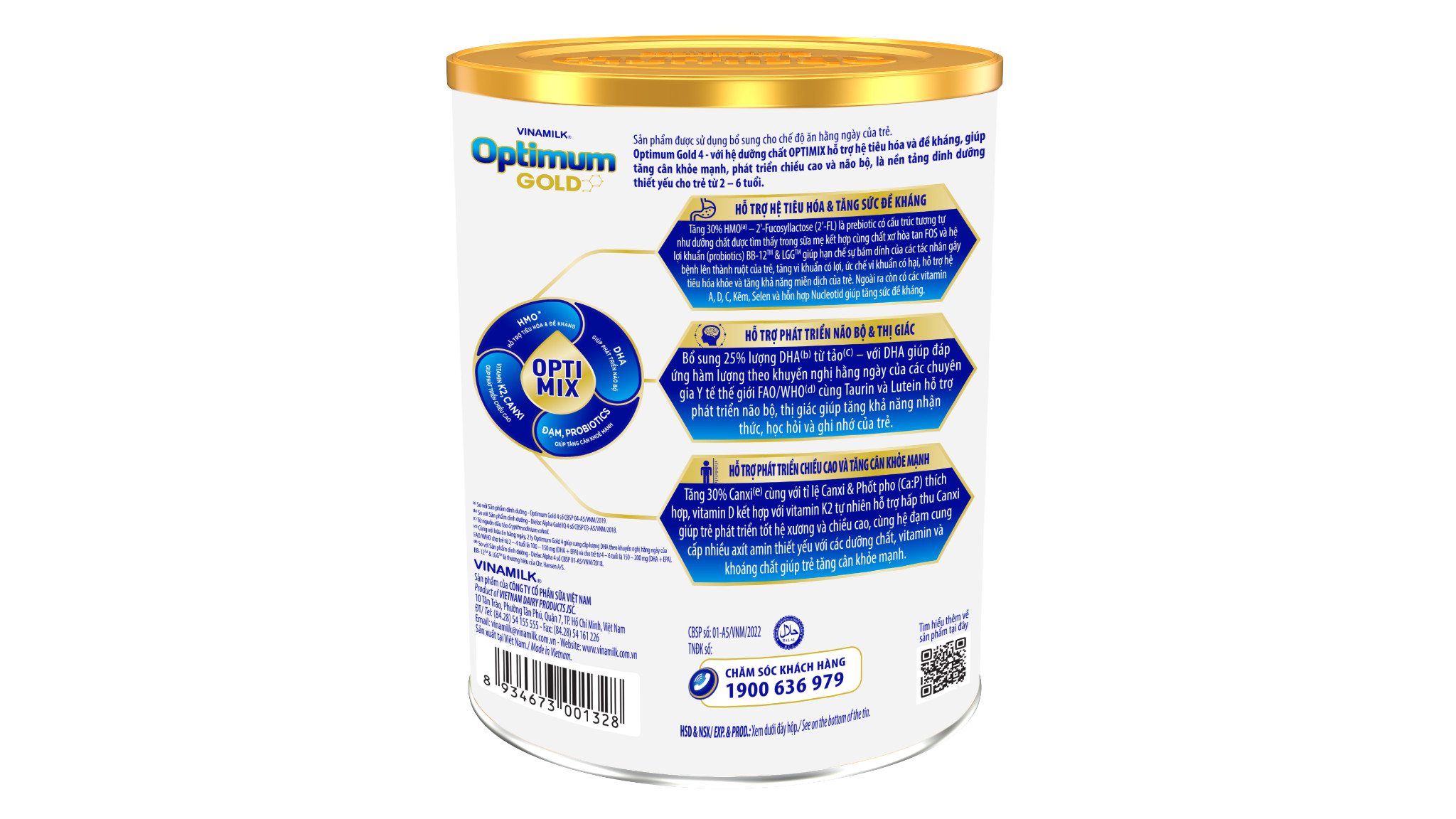 Sữa bột Optimum Gold 4 - lon 1.45kg (cho trẻ từ 2- 6 tuổi) Chính hãng