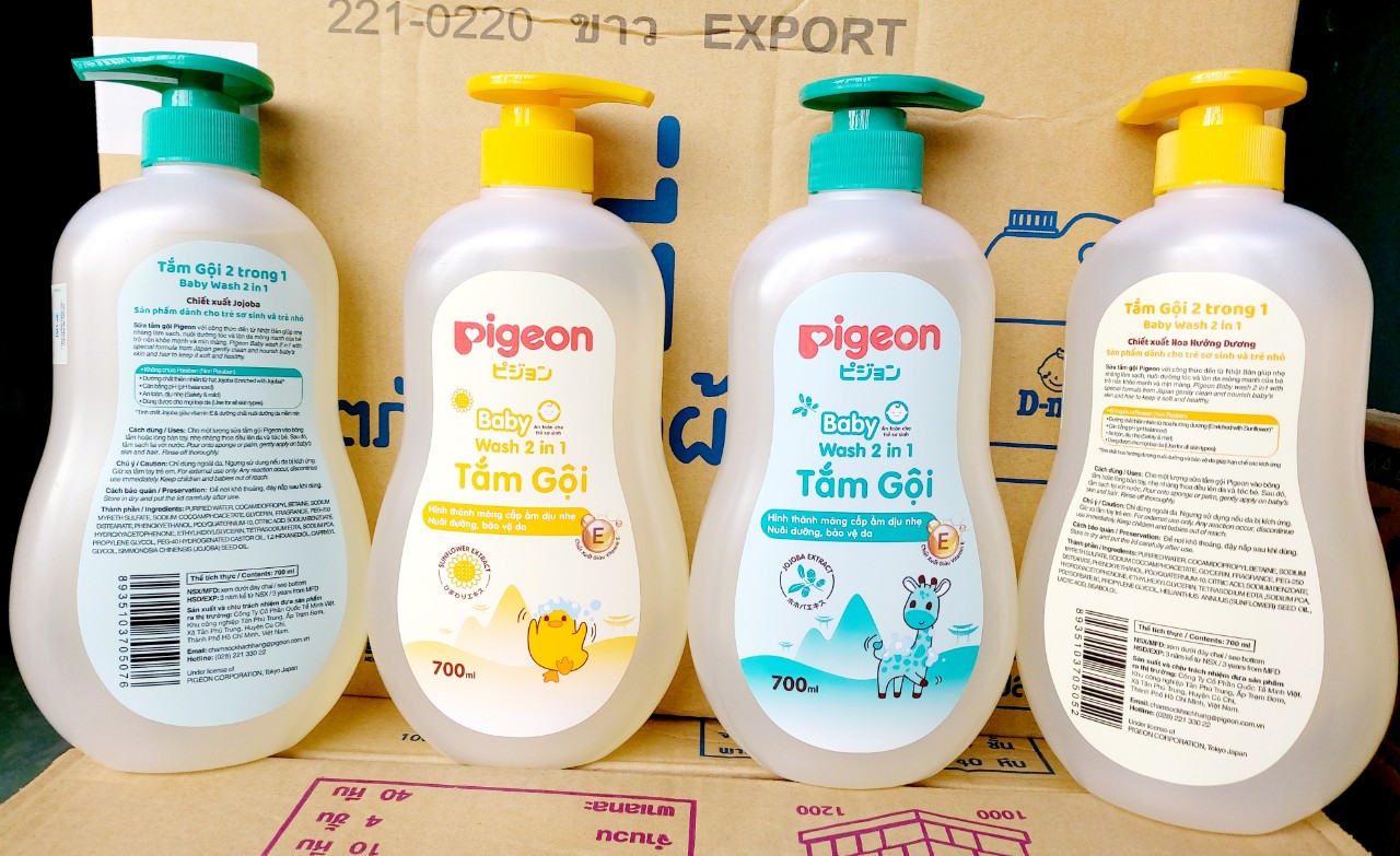 [HCM]TẮM GỘI 2IN1 EM BÉ PIGEON 700ML (2 MÀU)