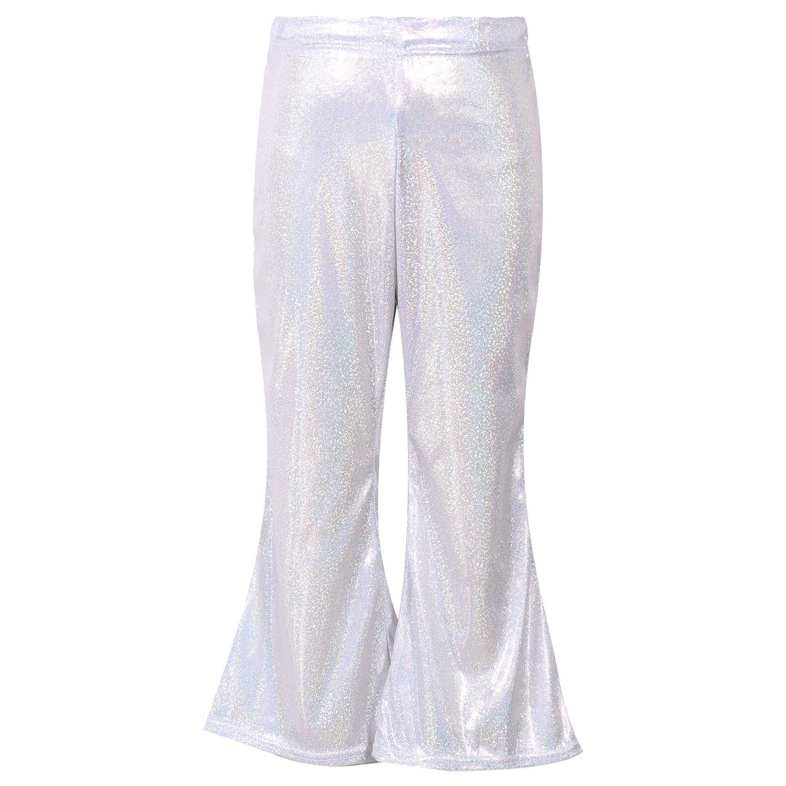 MSemis Kids Girls Flare Bell Bottom Metallic Dance Pants High Waist Glossy  Jazz Leggings Trousers Hot Pink 14 